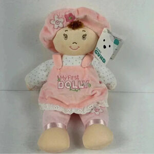 NWT GUND Baby My First Dolly, Plush Doll for Babies and Toddlers, Pink/White 13”